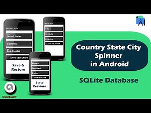 Country State City Spinner in Android with AutoCompletetextview | Country State City Database sqlite