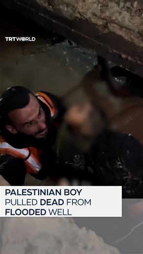 TRT World on Instagram: "Seven-year-old Atta Mamoun Mai died after falling into a flooded well in Gaza City. Civil defence teams and local residents carried out a six-hour rescue operation under harsh conditions, but he was recovered dead."