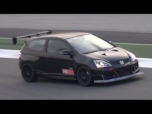 400HP Turbo K20 Honda Civic EP3 Type R SCREAMING On Track!