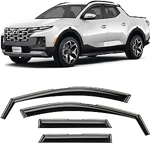 CLIM ART in-Channel Incredibly Durable Rain Guards for Hyundai Santa Cruz 2022-2025, Original Window Deflectors, Vent Window Visors, Vent Deflector, 4 pcs. - 622280