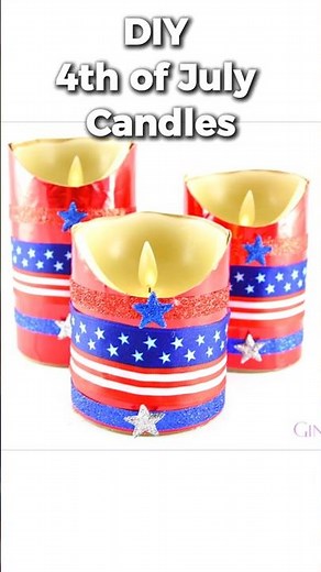 Crazy EASY 4th of July Candle Decoration Ideas #shorts #4thofjuly #patrioticdecor