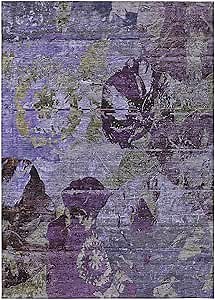 Addison Rugs Chantille ACN555 Purple 5' x 7'6 Indoor Outdoor Area Rug, Stain Resistant, Machine Washable, Non Shedding, Bedroom, Living Room, Dining Room, Kitchen Rug