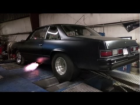 800 SHOT OF NITROUS SPRAYED ON THE DYNO. 600ci big block Malibu