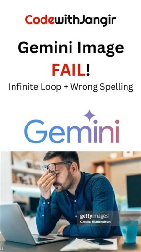 Gemini Image Generation FAIL 😂 | Wrong Spelling & Infinite Loop Story | #codewithjangir #gemini #ai