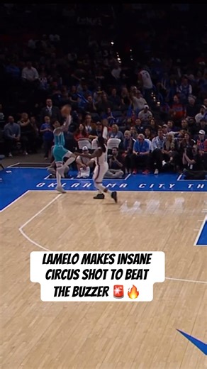 LaMelo Ball makes crazy one legged corner 3 to beat the buzzer! #nba #lameloball #charlottehornets