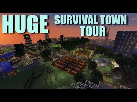 Huge Survival City Tour | 100% Survival Minecraft Tour