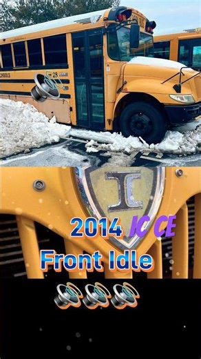2014 IC CE front of bus cold idle sound - warming up on the coldest 🥶 day of the year