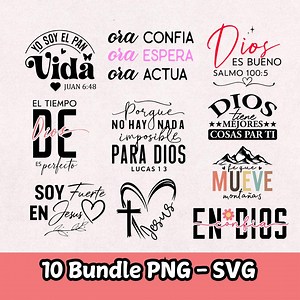Frases Biblicas PNG | Spanish SVG | Frases Religiosas Svg | Dios Es Amor Svg | Frases Cristianas Svg | Fe Que Mueve Montañas Svg | Dios Svg - Etsy