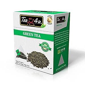 Tea4u Organic Green Tea - Pyramid Tea Bags - 60 Pack