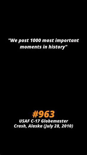 World History 🌍 on Instagram: "On July 28, 2010, one of the U.S. Air Force’s most powerful transport aircraft — the C-17 Globemaster III — took off from Joint Base Elmendorf–Richardson, Alaska, for a routine training flight ahead of an upcoming airshow. The takeoff was normal. The climb was smooth. Then, in less than a minute, everything changed. During a steep turn at low altitude, the aircraft banked sharply, stalled, and lost lift. With its engines roaring and alarms sounding, the massive fo