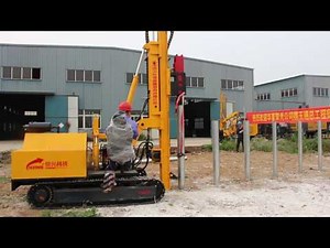 Pile driving machine for solar panels installation/solar mounting structure