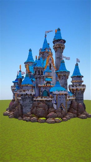 Cyan Medieval Castle | Minecraft #minecraftideas #idea #tutorial #build #castle #build #minecraft