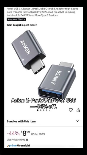 Anker USB-C Adapter 2-Pack – 44% Off at $8.99