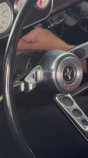 1965 Mustang.￼ Upgraded instrument ￼gauges, including a boost gauge ￼