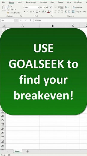 Find your breakeven with Goalseek!
