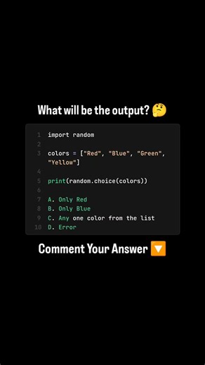 Python choice() Function 😳🔥 | Random Module #shorts #python
