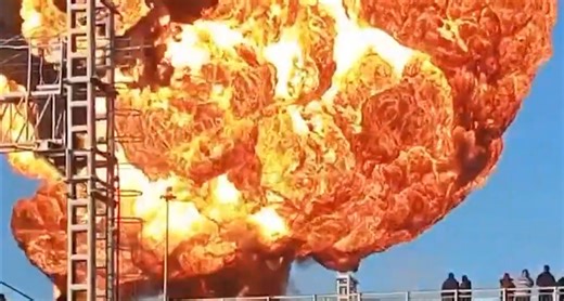 Russia: Fireball rises from supply train in Tambov