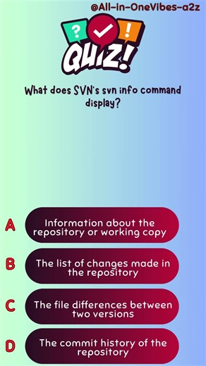What does SVN's svn info command display?