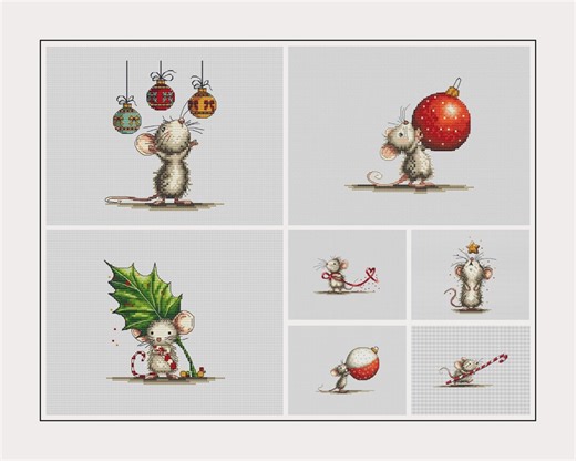 Christmas Mouse Cross Stitch Pattern Bundle (PDF Download) - Etsy
