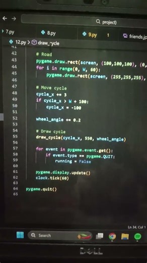 😍 amazing geometry 3d design cycle moving in python coding in vs code