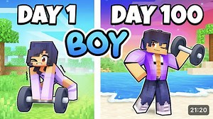 100 DAYS as a SECRET BOY in Minecraft!