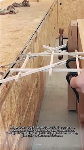 Can Tiny Sticks Hold Heavy Bricks? #worker #process #woodworking #engineering #diy