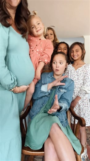 Kelli Ingram • large family mom • farm life on Instagram: "Can’t stop won’t stop.  But truly, our oldest couldn’t have been more excited about the new baby on the way. She’s a confident servant leader who is always willing to lend a hand to help the little ones. Baby no. 9 has no idea how much he/she is going to be smothered with love!! What’s your favorite quality about your oldest child?"