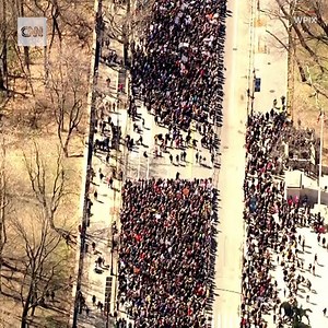 2.4M views · 10K reactions | Led by students, massive crowds are taking to the streets in cities across the US to demand gun reform. Here are aerial views of thousands joining the March for Our Lives movement. Live updates: https://cnn.it/2G1s9EW | CNN | Facebook