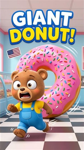Cubby’s Giant Donut Disaster! 🍩🐻 | Funny Kids Cartoon #Shorts