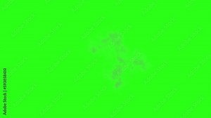 Violent explosion with short duration fire and cloud of smoke on black png and green screen or chroma key. Flame effect can be used for detonation explosives, bomb, weapons, radioactivity.