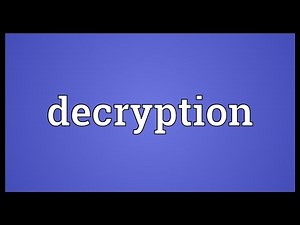 Decryption Meaning