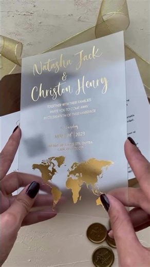 Travel-Themed Invitation Design with Gold Details #CreativeInvites #DIYStationery