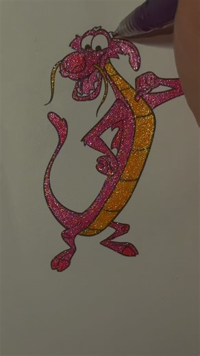 “Dishonor on you, dishonor on your cow!” Lol Mushu ❤️ #glitterart #coloring #satisfying #colors