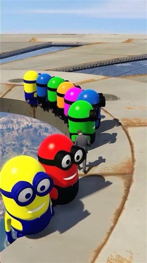 Don't Look Down! Minion Circle of Death in GTA V 😂 #GTA5 #SpongeDash