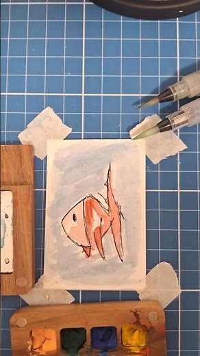 Draw a RED FISH in Seconds! 🎨🐠 | Beginner Art Tutorial #shorts