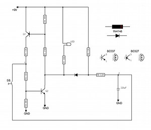 Latching a led light with transistors | Details | Hackaday.io