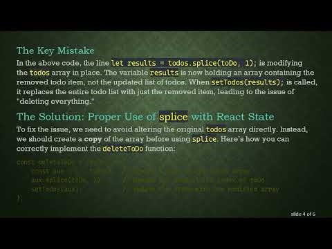Understanding Array.splice in JavaScript: Fixing Common Mistakes