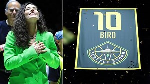 Sue Bird has jersey raised into the rafters by the Storm