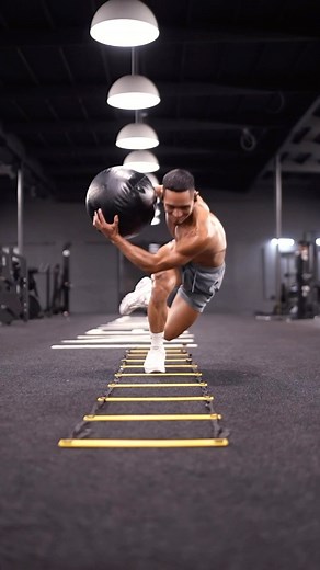 Alex Siquig | Hybrid Athlete | HIIT | Digital Marketer on Instagram: "🔻Save these ladder work🔻 Here are 3 exercises using a medicine ball on the speed/agility ladder. These workouts will help with your athleticism, endurance & strength. Give these a try & let me know what you think👇🏼 #functional #hiit #hiitworkout #explorepage #trending #fitnessreels #workoutreels #fitfam #fitnessgoals #workoutmotivation"