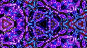 Liquid iridescent symmetrical pattern like kaleidoscope with waves. 3D stylish looped abstract bg, wavy structure of brilliant liquid glass with beautiful gradient colors. 4k