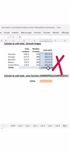 SHORT 2 ASTUCE SOMMEPROD #apprendreexcel #excelastuce