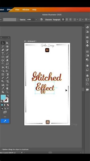 Glitch text effect using Adobe Illustrator #illustratortips #tipsntricks