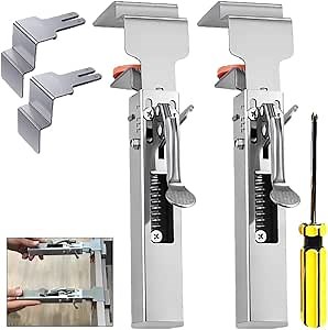Adjustable Cabinet Clamps for Drawer & Face Frame Installation – Precision Clamps for Cabinet Fixing and Drawer Front Alignment (Clamp*2+Large Clips*2)