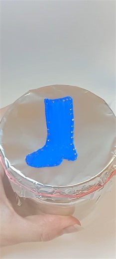 Let's draw a blue boot👢#asmr#satisfying#oddlysatisfying#relaxing#foildrawing#shorts