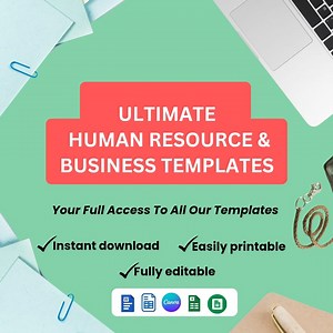 ⏰ SAVE TIME, RESOURCES & SUPPORT YOUR STAFFS/TEAMS with 1000 ready to Print HR & Business Documents. Pick, fill-in the blanks & done With our library, you’ll quickly find the exact template you need, customize it to your specifications and have it ready to use in no time. All that is needed is to follow these proven process. ✅ STEP 1: Find the template you need. ✅ STEP 2: Fill in the blanks if needed. ✅ STEP 3: You are Done and print. 🎉 That's it 🎉 Our Evergreen Human Resource Bundle Includes: