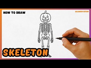 How to Draw SKELETON - EASY Step by Step Tutorial [Halloween Edition]