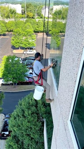 High-Rise Window Cleaning in Action 🙌 #windowcleaning