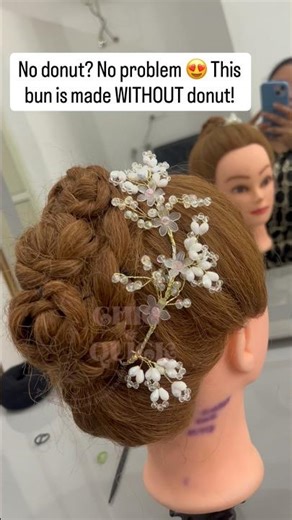 Easy Hair Bun Tutorial for Beginners | Day 4 No donut? No problem 😍 This bun is made WITHOUT donut