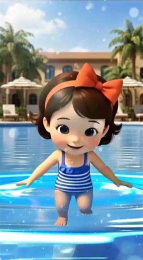 Alice splashes in a resort pool! 🏊‍♀️💦 So fun! ✨ #poolfun #shorts