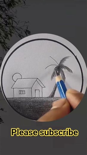 circle scenery drawing #circledrawing #landscape #viral